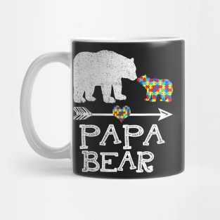 Bear Autism Puzzle Awareness Papa Bears Father Day Mug